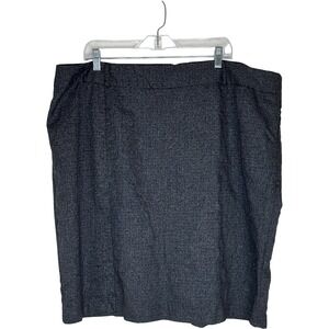 Roz & Ali Womens Plus Size 22 Charcoal Gray Textured Pencil Skirt Back Vent Slit